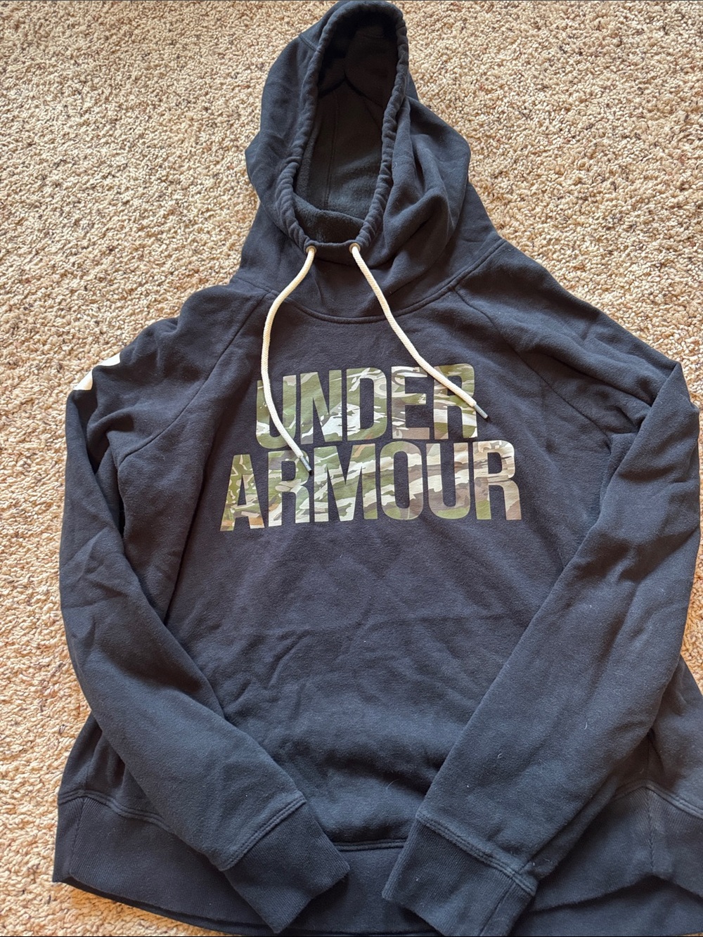 Under Armour Black Hoodie with Camo Logo